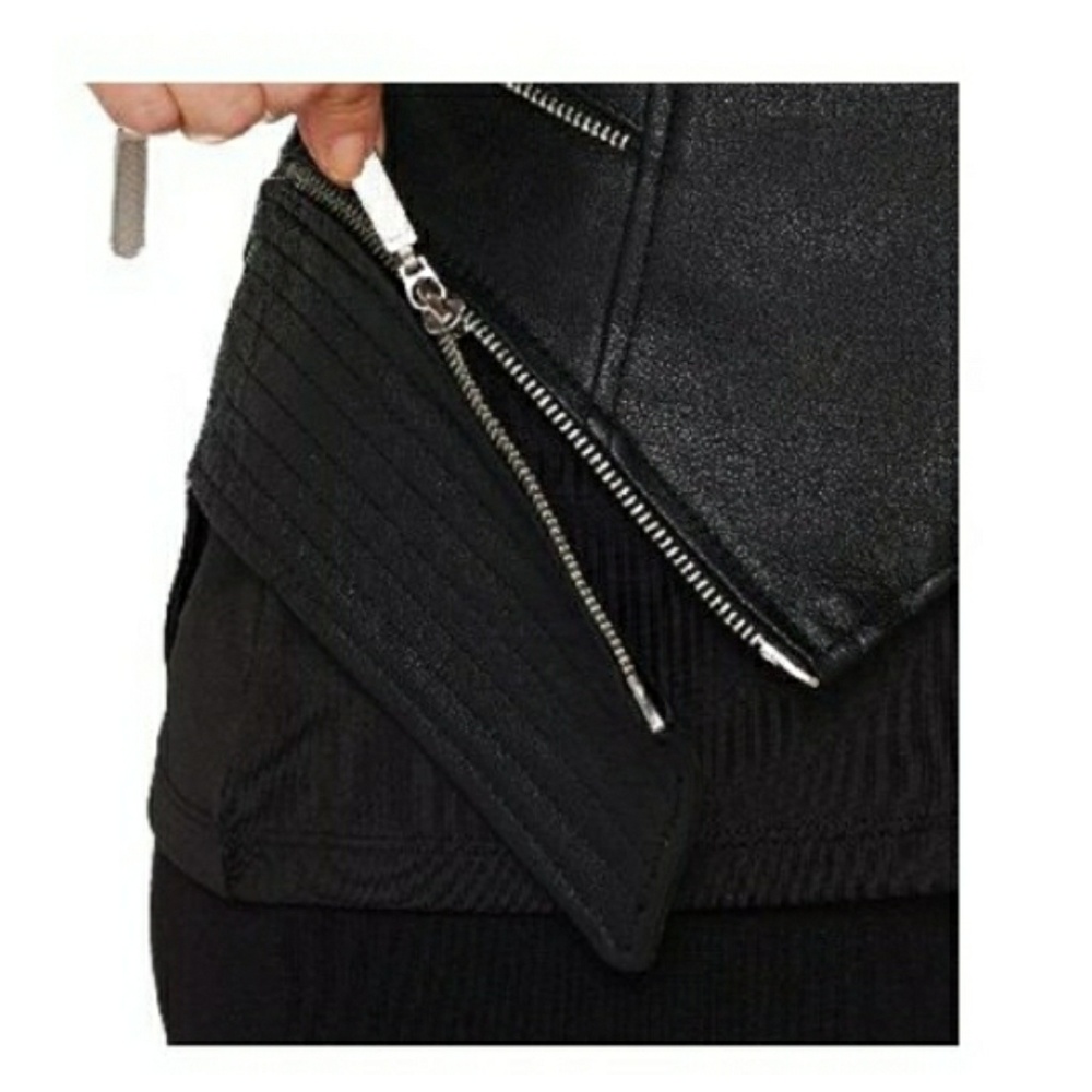 G.I.L.I ZIPPER SEAMS LEATHER JACKET SZ 12 NWT 💛🧡 - Picture 3 of 8